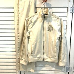 Lauren Ralph Lauren Cream and Gold Active Jogger/Sweatsuit